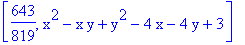 [643/819, x^2-x*y+y^2-4*x-4*y+3]